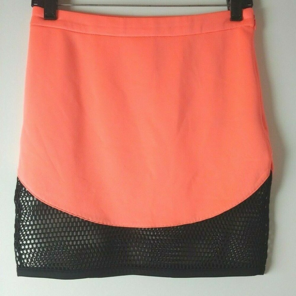 Rehab mesh trim stretchy mini skirt NWT